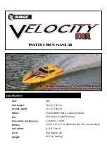 Предварительный просмотр 1 страницы Race RC Velocity 800 BL Instruction Manual