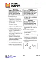 Предварительный просмотр 5 страницы Racine Railroad Products 910168 Operating And Maintenance Manual