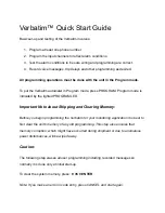 Raco Verbatim Quick Start Manual preview