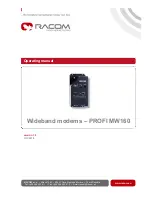 Preview for 1 page of RACOM PROFI MW160 Operating Manual