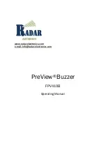 Preview for 1 page of Radar Electronics PreView Buzzer FPV410B Operating Manual