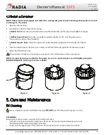 Предварительный просмотр 9 страницы Radia 0-5315-PB Owner'S Manual