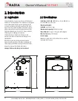 Предварительный просмотр 6 страницы Radia 0-5315-X1 Owner'S Manual