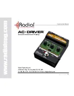 Radial Engineering AC DRIVER Manual preview