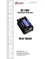 Preview for 1 page of Radial Engineering BT-PRO User Manual