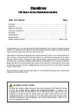 Preview for 2 page of Radial Engineering CHAINDRIVE 500 Series User Manual