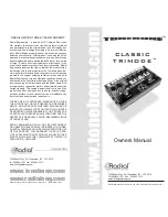 Radial Engineering CLASSIC TRIMODE TONEBONE Owner'S Manual preview