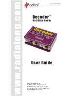 Предварительный просмотр 1 страницы Radial Engineering Decoder User Manual