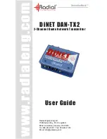 Предварительный просмотр 1 страницы Radial Engineering DiNET DAN-TX2 User Manual