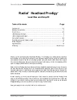 Preview for 3 page of Radial Engineering Headload Prodigy User Manual