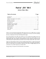 Preview for 2 page of Radial Engineering JDV Mk5 User Manual