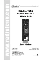 Preview for 1 page of Radial Engineering JDV-Pre 500 User Manual