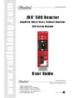 Preview for 1 page of Radial Engineering JDX 500 Reactor User Manual