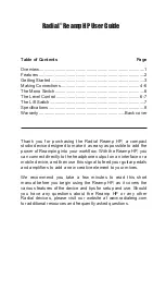 Preview for 2 page of Radial Engineering Reamp HP User Manual