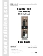 Radial Engineering Shuttle 500 User Manual предпросмотр