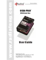 Preview for 1 page of Radial Engineering USB-Pro User Manual