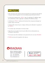 Preview for 2 page of Radian HR-501 User Manual