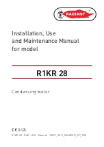 Radiant R1KR 28 Installation, Use And Maintenance Manual preview