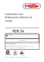 Radiant R2K 24 Installation And Maintenance Manual preview