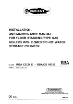 Radiant Slim RBA CS 24 E Installation And Maintenance Manual preview