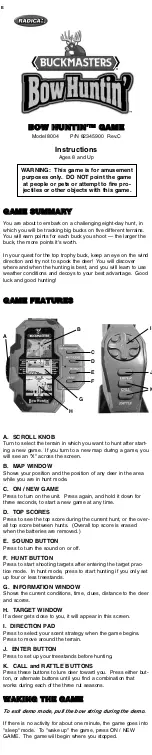 Radica Games BOWN HUNTIN User Manual preview