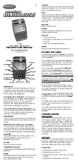 Radica Games CADKINGS BLACKJACK Instruction Manual preview