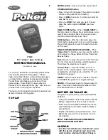 Preview for 1 page of Radica Games I7008 Pocket Poker Instruction Manual