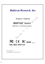 Preview for 1 page of Radicom Research RB8762C Series Designer'S Manual