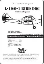 Radio control model L-19/0-1 BIRD DOG 1730mm Wingspan Instruction Manual preview