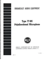 Предварительный просмотр 1 страницы Radio Corporation Of America 77-DX Manual