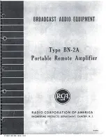 Preview for 1 page of Radio Corporation Of America BN-2A Instructions Manual