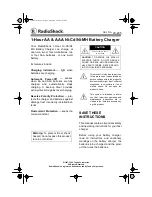 Preview for 1 page of Radio Shack 1-Hour AA & AAA Ni-Cd/Ni-MH Battery Charger Owner'S Manual