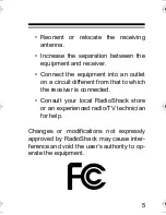 Preview for 5 page of Radio Shack 12-239 Owner'S Manual