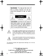 Preview for 2 page of Radio Shack 12-249 Owner'S Manual