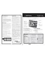 Preview for 2 page of Radio Shack 12-550 User Manual