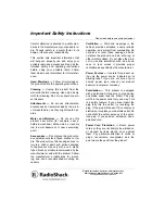 Preview for 7 page of Radio Shack 12-826 Owner'S Manual