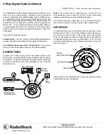 Предварительный просмотр 1 страницы Radio Shack 15-1586 - Digital Optical Selector Owner'S Manual