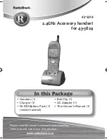 Preview for 1 page of Radio Shack 2.4GHZ Accessory Handset 43-5529 Owner'S Manual