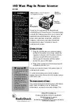 Preview for 1 page of Radio Shack 22-148 Owner'S Manual