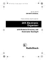 Radio Shack 24K Electronic Organizer Owner'S Manual preview