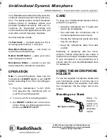 Preview for 1 page of Radio Shack 33-3024 Owner'S Manual