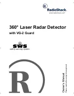 Radio Shack 360 Laser Radar Detector with VG-2 Guard Owner'S Manual preview