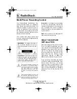 Предварительный просмотр 1 страницы Radio Shack 43-1236 User Manual