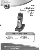 Preview for 1 page of Radio Shack 43-144 User Manual