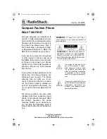 Radio Shack 43-3201 Manual preview