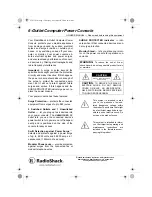 Preview for 1 page of Radio Shack 6-Outlet Computer Power Console Owner'S Manual