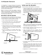 Radio Shack 6 × 9 Speaker Enclosures Owner'S Manual preview