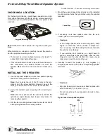 Radio Shack 61/2-Inch 2-Way Flush Mount Speaker Owner'S Manual preview