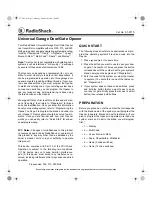 Radio Shack 61-2115 Quick Start preview