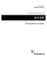 Preview for 1 page of Radio Shack AFX-500 Owner'S Manual